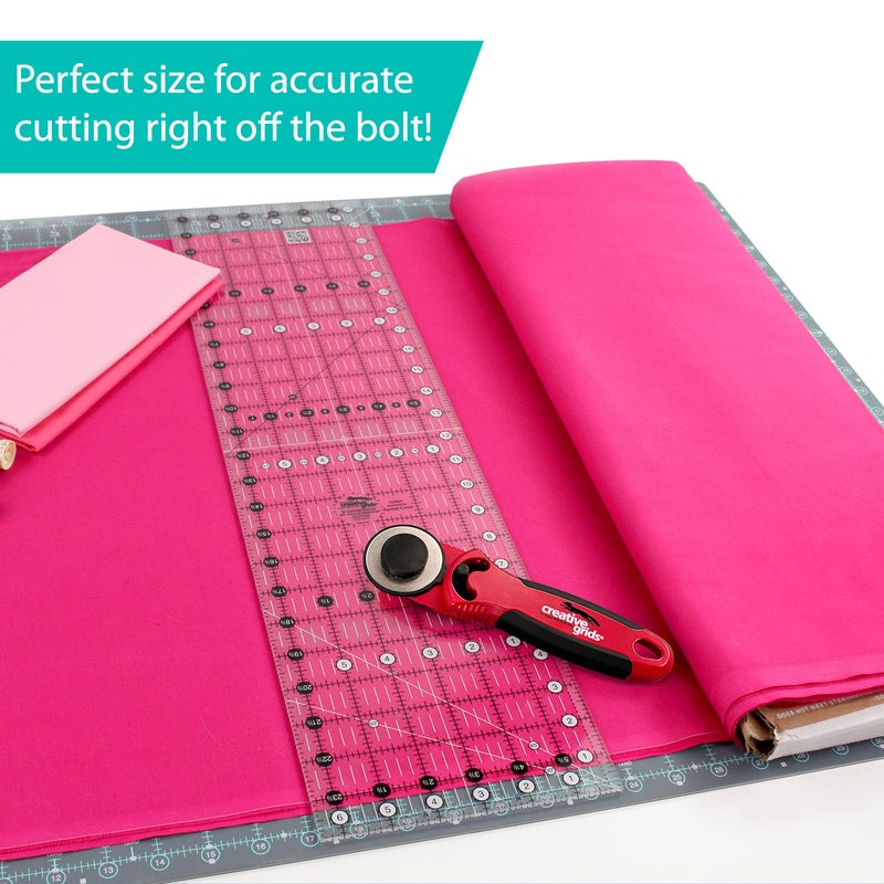 Creative Grids Quilt Ruler 2-1/2in x 24-1/2in Rectangle â€“ CGR224 â€“ Made in USA, Non-Slip Grip Acrylic Quilting, Sewing, Crafting, Patchwork Ruler for Measuring & Cutting Fabric - Image 2